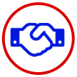Icon image of shaking hands with customer